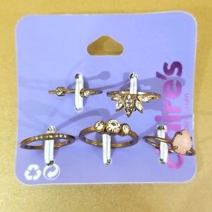 Claire's Anitque Gold Ring Set 8 NEW